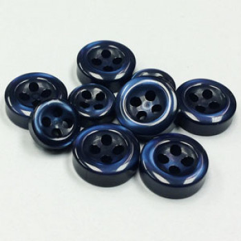 SB-0157 - Blue Dress Shirt Button - 4mm thick  3 Sizes, Priced per Dozen 